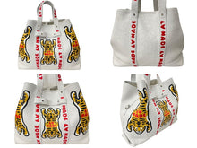 画像をギャラリービューアに読み込む, 極美品 LOUIS VUITTON ルイヴィトン トートバッグ トロリー トート NIGOコラボ タイガー ホワイト M59366 シルバー金具 中古 59250