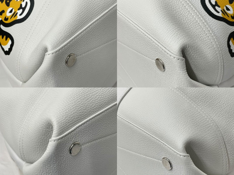 Very Good Condition LOUIS VUITTON Tote Bag Trolley Tote NIGO Collaboration Tiger White M59366 Silver Hardware Used 59250