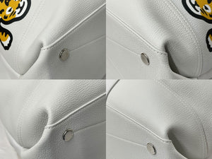 Very Good Condition LOUIS VUITTON Tote Bag Trolley Tote NIGO Collaboration Tiger White M59366 Silver Hardware Used 59250