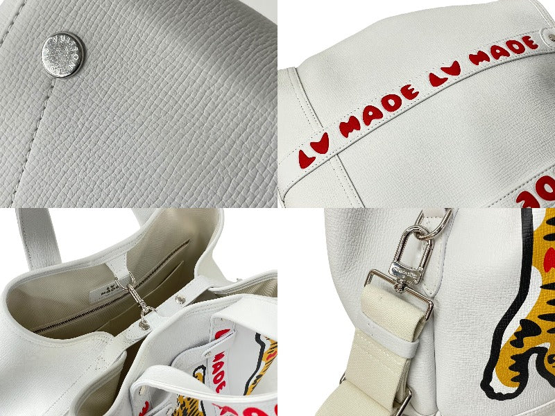 Very Good Condition LOUIS VUITTON Tote Bag Trolley Tote NIGO Collaboration Tiger White M59366 Silver Hardware Used 59250