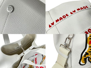 Very Good Condition LOUIS VUITTON Tote Bag Trolley Tote NIGO Collaboration Tiger White M59366 Silver Hardware Used 59250