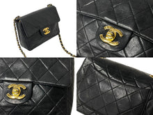 画像をギャラリービューアに読み込む, CHANEL シャネル ショルダーバッグ ミニマトラッセ 17CM 1番台 ココマーク ブラック ラムスキン ゴールド金具 美品 中古 59252