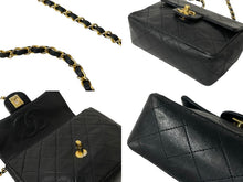 画像をギャラリービューアに読み込む, CHANEL シャネル ショルダーバッグ ミニマトラッセ 17CM 1番台 ココマーク ブラック ラムスキン ゴールド金具 美品 中古 59252