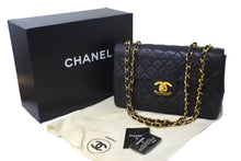 画像をギャラリービューアに読み込む, CHANEL シャネル ショルダーバッグ デカマトラッセ ダブルチェーンブラック 3番台 ラムスキン ゴールド金具 美品 中古 59258