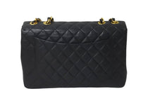 画像をギャラリービューアに読み込む, CHANEL シャネル ショルダーバッグ デカマトラッセ ダブルチェーンブラック 3番台 ラムスキン ゴールド金具 美品 中古 59258