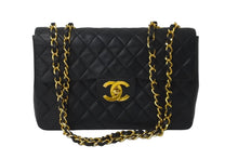 画像をギャラリービューアに読み込む, CHANEL シャネル ショルダーバッグ デカマトラッセ ダブルチェーンブラック 3番台 ラムスキン ゴールド金具 美品 中古 59258