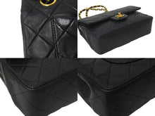 画像をギャラリービューアに読み込む, CHANEL シャネル ショルダーバッグ マトラッセ23 1番台 ラムスキン Wフラップ ブラック ゴールド金具 美品 中古 59300