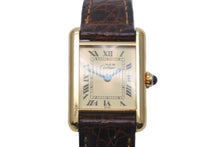 Load image into Gallery viewer, Cartier カルティエ マストタンク ヴェルメイユ SM 腕時計 尾錠 クォーツ シルバー925 ゴールド加工 中古 59387