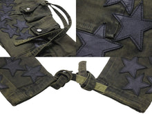 画像をギャラリービューアに読み込む, AMIRI アミリ カーゴ パンツ スターパッチ フェード加工 30 コットン ポリエステル ポリウレタン 牛革 美品 中古 59402