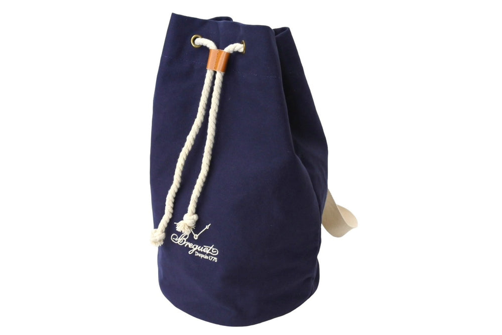 Breguet One Shoulder Bag Drawstring Type Navy Marine Bag Canvas Good Condition Used 59413