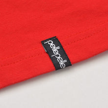 画像をギャラリービューアに読み込む, pellepelle ペレペレ 半袖Tシャツ サイズXL レッド ホワイト ブラック コットン 刺繍ロゴ 古着 美品 中古 4a005951