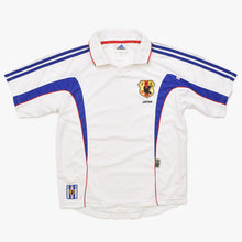 Load the image into the gallery viewer. ADIDAS アディダス サッカー日本代表レプリカユニフォーム 1999-2000シーズン 風モデル 翼モデル ホワイト 黄金世代 日の丸 Lサイズ 美品 中古 4a005954