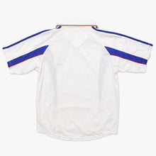 Load the image into the gallery viewer. ADIDAS アディダス サッカー日本代表レプリカユニフォーム 1999-2000シーズン 風モデル 翼モデル ホワイト 黄金世代 日の丸 Lサイズ 美品 中古 4a005954