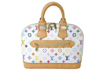 画像をギャラリービューアに読み込む, LOUIS VUITTON ルイヴィトン 村上隆 ハンドバッグ アルマ M92647 モノグラムマルチ ブロン ホワイト 美品 中古 59540