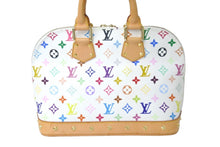画像をギャラリービューアに読み込む, LOUIS VUITTON ルイヴィトン 村上隆 ハンドバッグ アルマ M92647 モノグラムマルチ ブロン ホワイト 美品 中古 59540