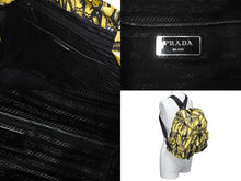Load image into Gallery viewer, 極美品 PRADA プラダ リュック デイパック ヴェラ バナナ柄 イエロー ナイロン レザー 1BZ811 中古 59560