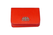 画像をギャラリービューアに読み込む, BALENCIAGA バレンシアガ 三つ折り財布 コンパクトウォレット 601387 0OTXN 6406 BBロゴ レッド 美品 中古 59575