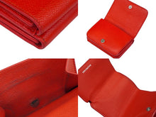 画像をギャラリービューアに読み込む, BALENCIAGA バレンシアガ 三つ折り財布 コンパクトウォレット 601387 0OTXN 6406 BBロゴ レッド 美品 中古 59575