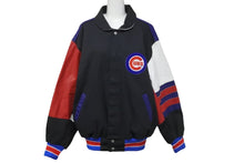 画像をギャラリービューアに読み込む, JEFF HAMILTON ジェフ ハミルトン スタジャン スタジアムジャケット シカゴ カブス コットン レザー 美品 中古 59581