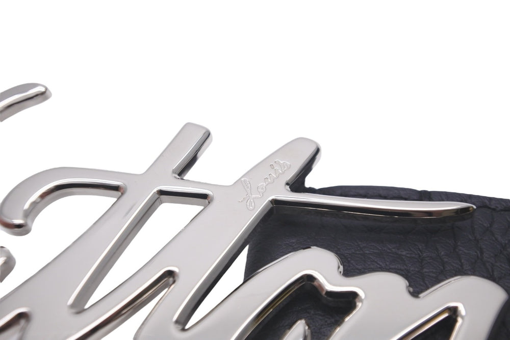 LOUIS VUITTON Belt Suntulle LV Autograph Size 40/100 M0187 Leather Silver Hardware Good Condition Used 59591