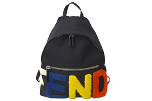 FENDI フェンディ リュック バックパック ブラック ボア ロゴ ナイロン 7VZ012・5PN 4 良品 中古 59624