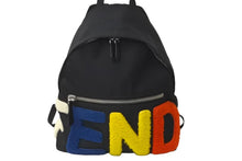 Load image into Gallery viewer, FENDI フェンディ リュック バックパック ブラック ボア ロゴ ナイロン 7VZ012・5PN 4 良品 中古 59624