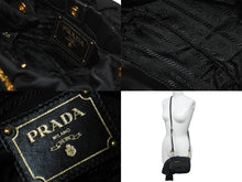 Load image into Gallery viewer, PRADA プラダ ミニ ショルダーバッグ サイドリボン ナイロン ブラック ゴールド金具 ロゴ BT0705 美品 中古 59625