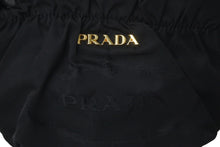 Load image into Gallery viewer, PRADA プラダ ミニ ショルダーバッグ サイドリボン ナイロン ブラック ゴールド金具 ロゴ BT0705 美品 中古 59625