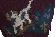 画像をギャラリービューアに読み込む, RALPH LAUREN ラルフローレン ニットセーター ウール100% 犬柄 ワインレッド グリーン Sサイズ 美品 中古 59700
