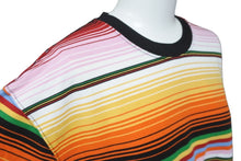 画像をギャラリービューアに読み込む, 極美品 MASTERMIND マスターマインド 半袖Ｔシャツ メキシカンボーダー MW23S10-TS027-017 レインボー Lサイズ 中古 59732