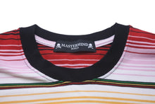 画像をギャラリービューアに読み込む, 極美品 MASTERMIND マスターマインド 半袖Ｔシャツ メキシカンボーダー MW23S10-TS027-017 レインボー Lサイズ 中古 59732