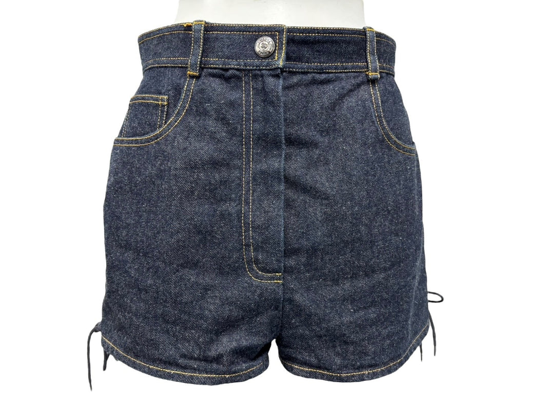 CHANEL シャネル ショートパンツ スカート ココマーク デニム ネイビー