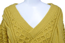 画像をギャラリービューアに読み込む, GUCCI グッチ V ネック ニット セーター デタッチャブルスリーブ ケーブルニット ウール 673684 美品 中古 59742