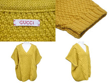 画像をギャラリービューアに読み込む, GUCCI グッチ V ネック ニット セーター デタッチャブルスリーブ ケーブルニット ウール 673684 美品 中古 59742