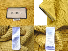 画像をギャラリービューアに読み込む, GUCCI グッチ V ネック ニット セーター デタッチャブルスリーブ ケーブルニット ウール 673684 美品 中古 59742