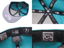 画像をギャラリービューアに読み込む, 新品未使用 NEW ERA Florida Marlins ニューエラ フロリダマーリンズ キャップ ブルー アイボリー グレーブリム 7 3/8 中古 59749