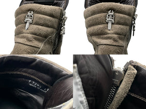 Rick Owens リックオウエンス クロムハーツ スニーカー ジオバスケット CHクロス装飾 グレー レザー サイズ41 美品 中古 59775