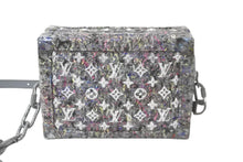 画像をギャラリービューアに読み込む, 新品同様 LOUIS VUITTON ルイヴィトン リサイクル ヴァージル ツイード ソフトトランク ショルダーバッグ グレー マルチ M58741 中古 59780