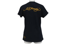 画像をギャラリービューアに読み込む, Ed Hardy エドハーディー 半袖Tシャツ サイズM タトゥーモチーフ ハート プリント ラインストーン ブラック 美品 中古 4b000598