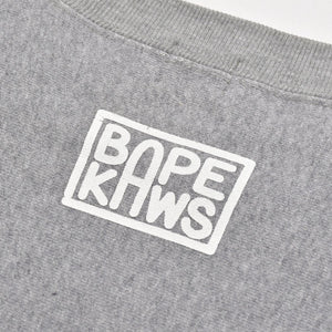 A BATHING APE ア ベイシング エイプ × カウズ BABY MILO BAPESTA FACE クルーネックスウェット グレー バベスタ ベビーマイロ NIGO期 Lサイズ 美品 中古 4a005980