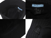 Load image into Gallery viewer, PRADA プラダ ナイロン バケットハット ブラック 帽子 トライアングルロゴ 小物 サイズS 美品 中古 59832