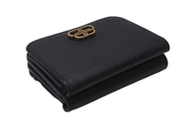 画像をギャラリービューアに読み込む, BALENCIAGA バレンシアガ 三つ折り財布 ミニウォレット BB ロゴ ブラック 601387 レザー ゴールド金具 良品 中古 59848
