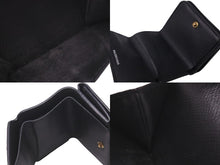 画像をギャラリービューアに読み込む, BALENCIAGA バレンシアガ 三つ折り財布 ミニウォレット BB ロゴ ブラック 601387 レザー ゴールド金具 良品 中古 59848