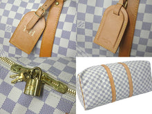 画像をギャラリービューアに読み込む, LOUIS VUITTON ルイヴィトン ボストンバッグ キーポル50 ダミエアズール N41430 ホワイト 美品 中古 59856