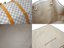画像をギャラリービューアに読み込む, LOUIS VUITTON ルイヴィトン ボストンバッグ キーポル50 ダミエアズール N41430 ホワイト 美品 中古 59856
