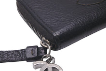 画像をギャラリービューアに読み込む, 極美品 CHANEL シャネル カードケース ココマーク ワイルドステッチ 10番台 レザー ブラック シルバー金具 中古 59879