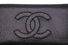 画像をギャラリービューアに読み込む, 極美品 CHANEL シャネル カードケース ココマーク ワイルドステッチ 10番台 レザー ブラック シルバー金具 中古 59879