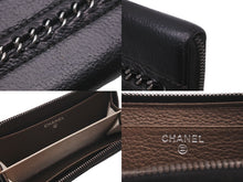画像をギャラリービューアに読み込む, 極美品 CHANEL シャネル カードケース ココマーク ワイルドステッチ 10番台 レザー ブラック シルバー金具 中古 59879