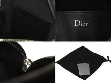 画像をギャラリービューアに読み込む, DIOR HOMME ディオール オム ポーチ 小物入れ レザー ブラック ホワイト レッド カラビナ シルバー金具 美品 中古 59883