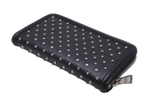 Load image into Gallery viewer, PRADA プラダ 長財布 ラウンドファスナー スタッズ ブラック レザー 1M0506 シルバー金具 美品 中古 59888